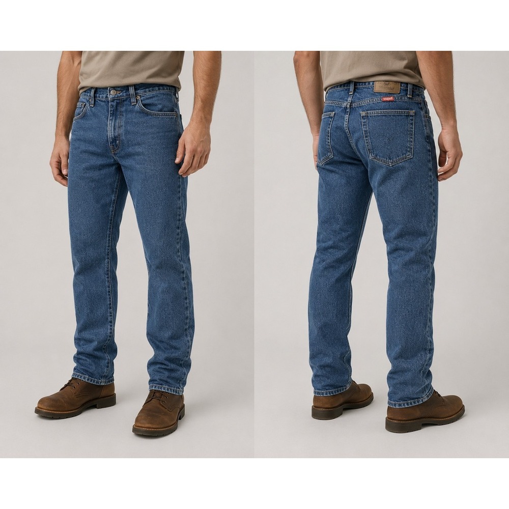 Wrangler Hero Five Star Regular Fit Jeans Mens 34x29 Blue Straight Leg